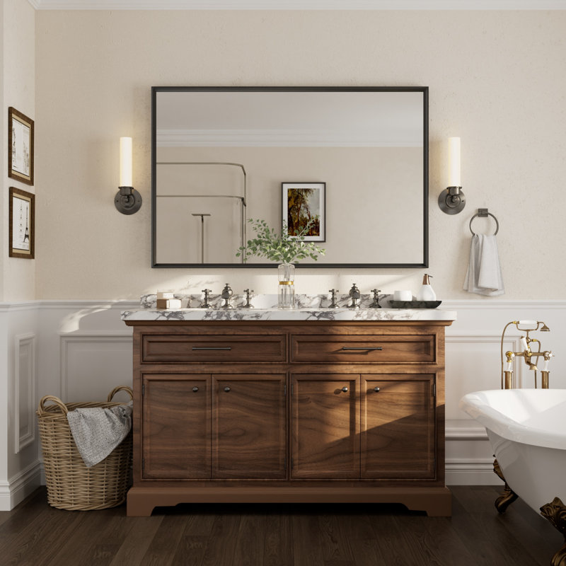 Miroir mural Amara, 55 po x 36 po, Matte Black