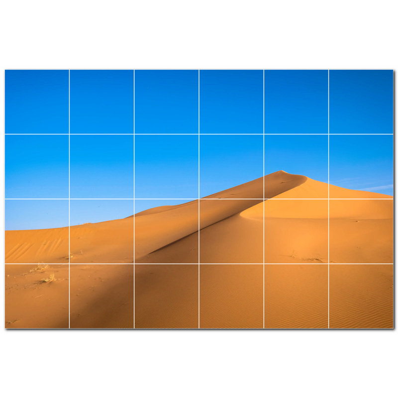 Panneau décoratif en céramique satinée 6 po x 6 po Desert Photo