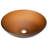 Eden Bath 16.38'' Brown Tempered Glass Circular Bathroom Sink