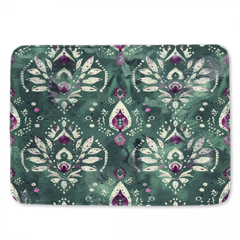 Tapis de bain Floral, L 24 po x L 17 po