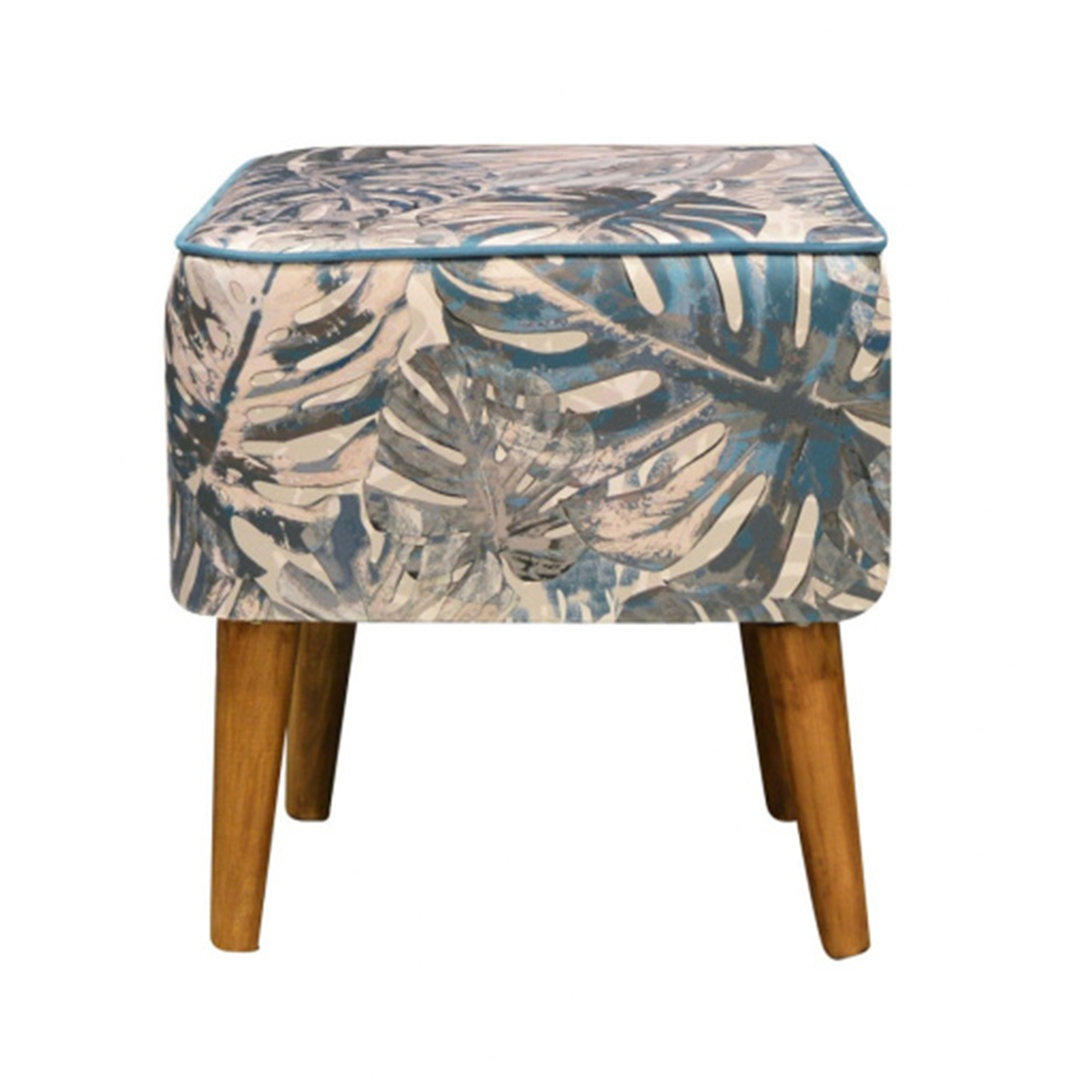 Kontea 40cm Wide Square Floral Footstool Ottoman