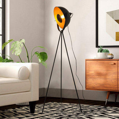 Lampe trépied industrielle réglable pour salon Michael