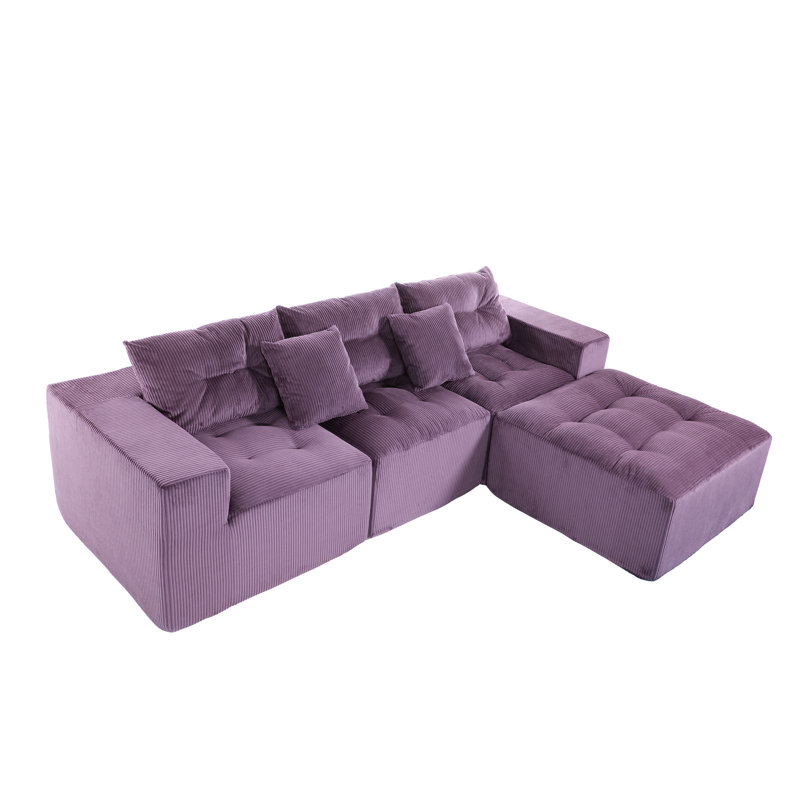 Canapé modulaire de 101 po sans assemblage requis, Violet