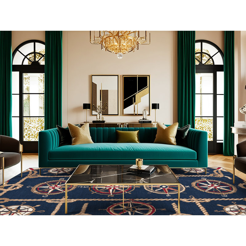  Tapis bord de mer lavable Design Plus, Rectangulaire 2 pi x 3 pi