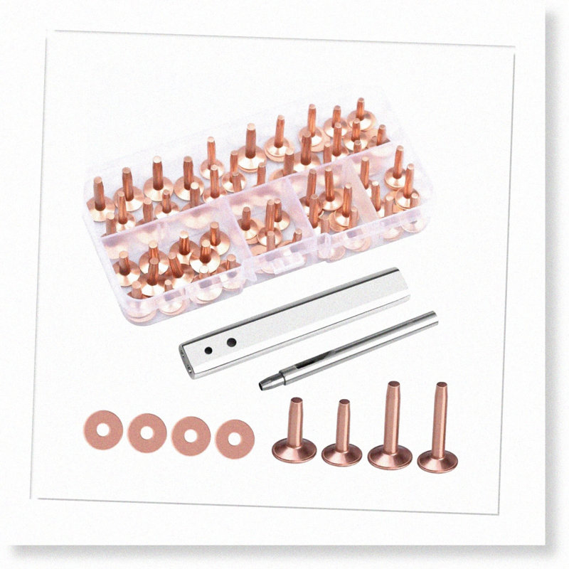 83-Piece Solid Brass Copper Rivet Set for DIY Projects