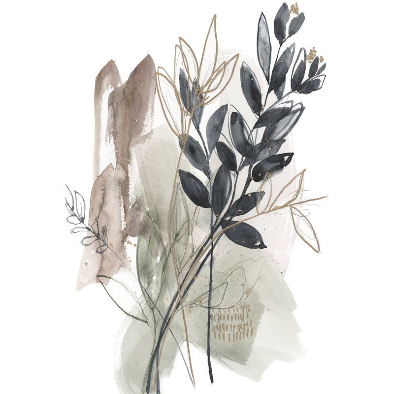 " Bundled Leaves I " by Jennifer Goldberger Painting Print, 36" H x 24" W