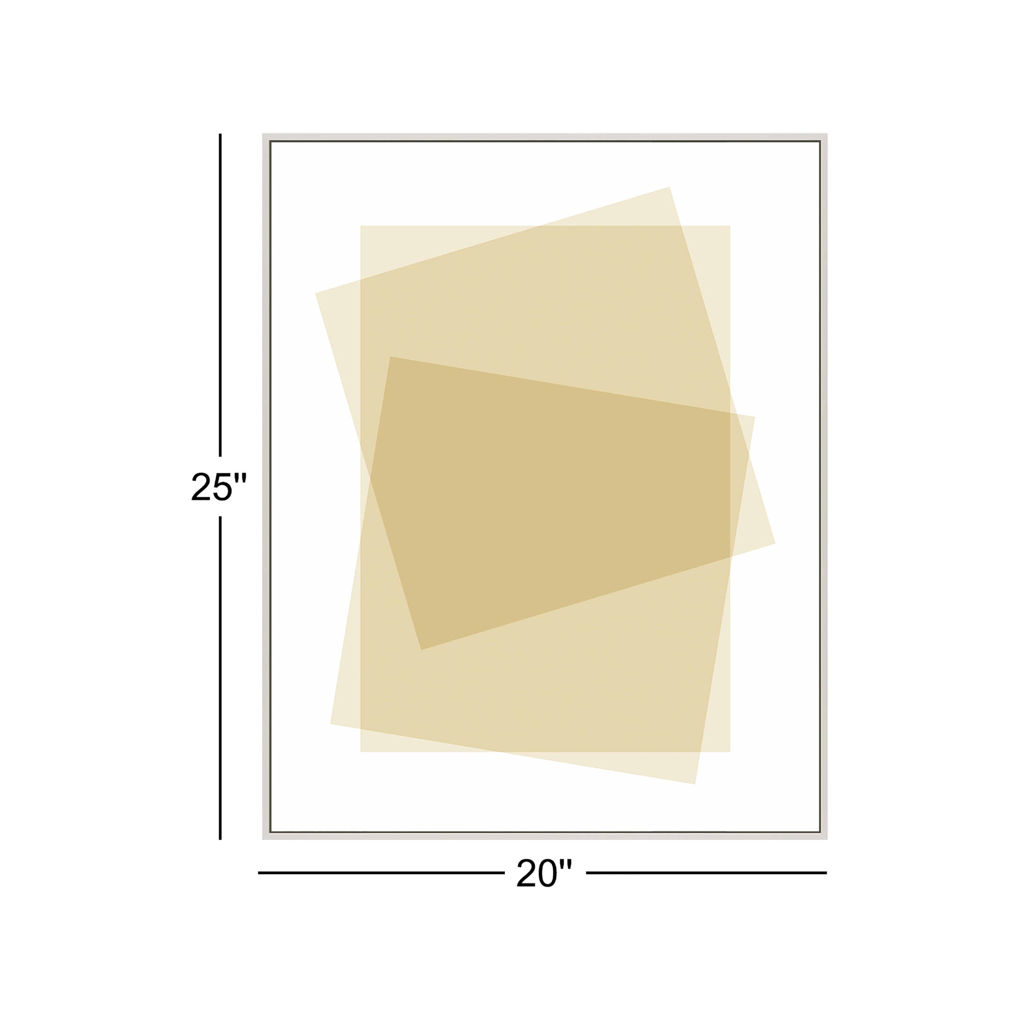 Light Yellow Kami by Jacques Pilon, White Framed Canvas, 25" H x 20" W