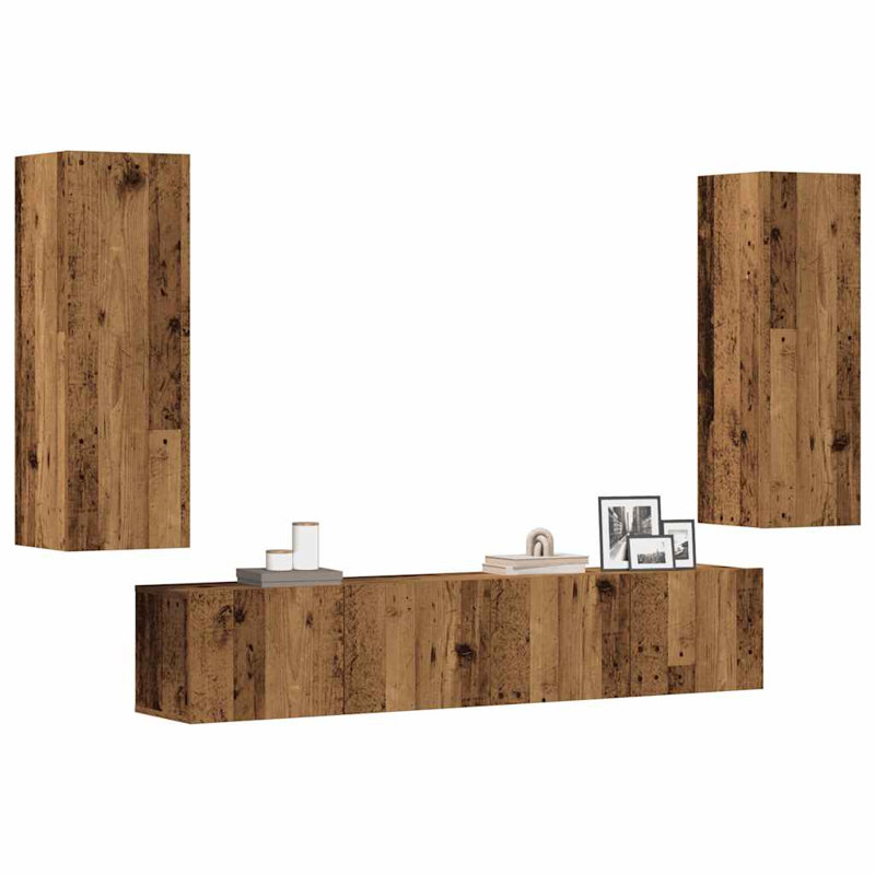Ginia Entertainment Unit for TVs, 30m H x 160cm W x 30cm D, Old Wood