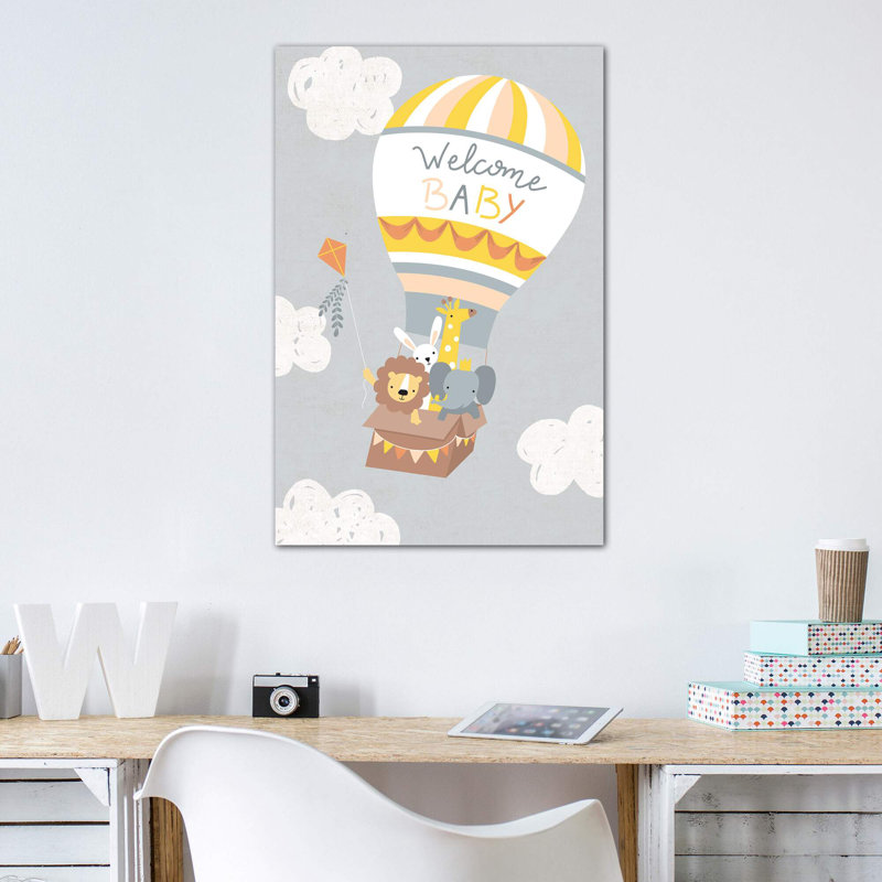 «Baby Adventure Awaits IV» par Caroline Alfreds - impression d'art graphique, Toile tendue, Pas de tapis