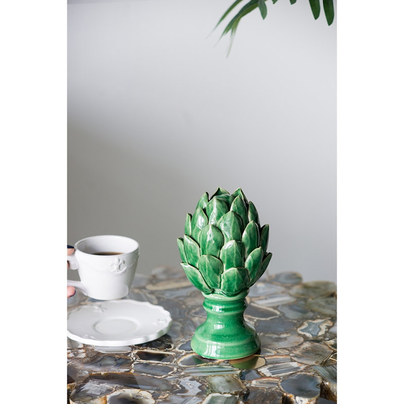4X4x7.5" Helsa Blooming Artichoke Accent, Smallgreen