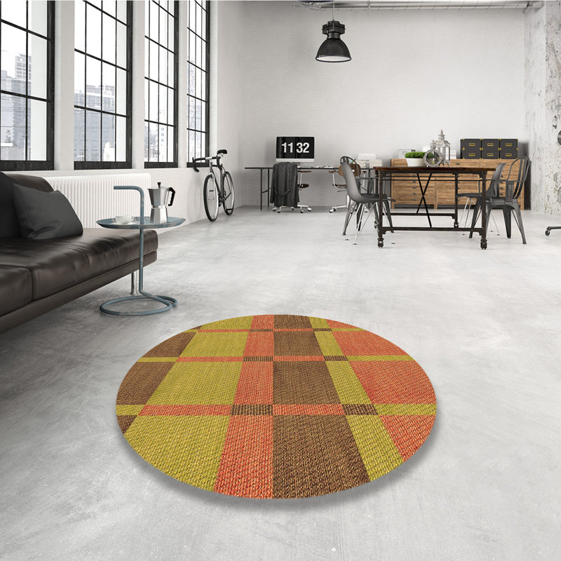 Tapis 100% à motif lavable à la machine 2989, Rond 7 pi