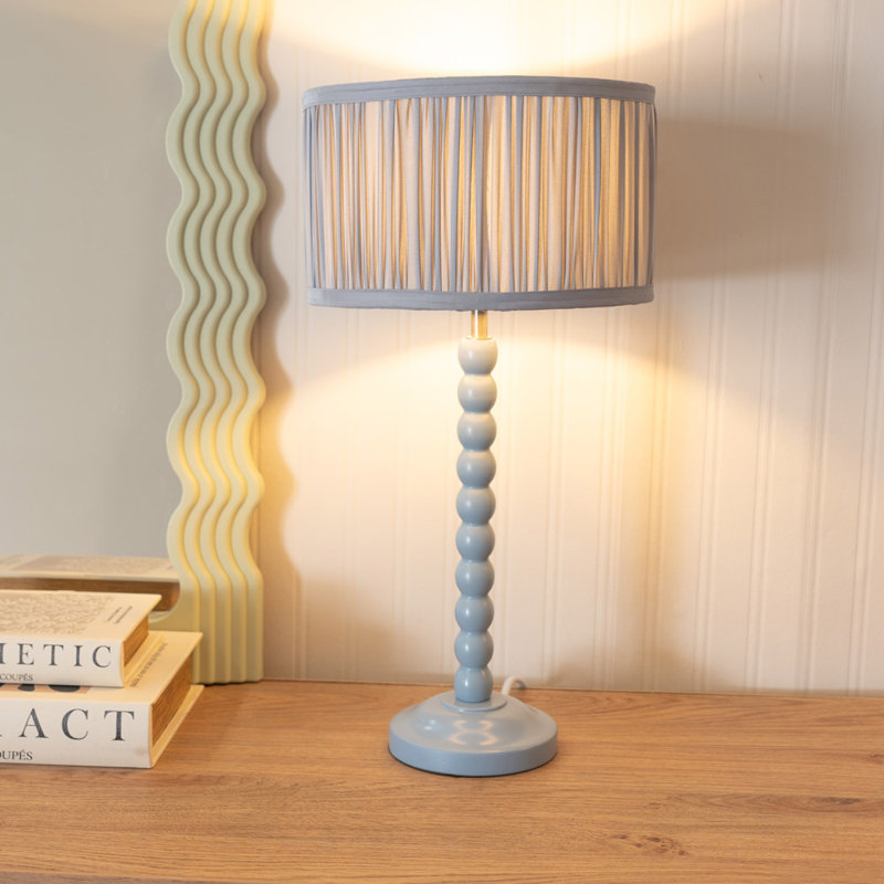 Rosino Wood Table Lamp, Blue, Blue, Yes