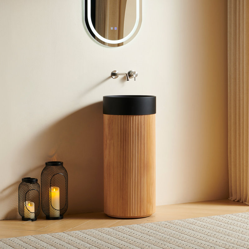 Meuble-lavabo à colonne 16 po, Brown