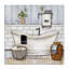 Salle de bain style campagnard baignoire gris neutre dessin - peinture-1142615384-1142615390