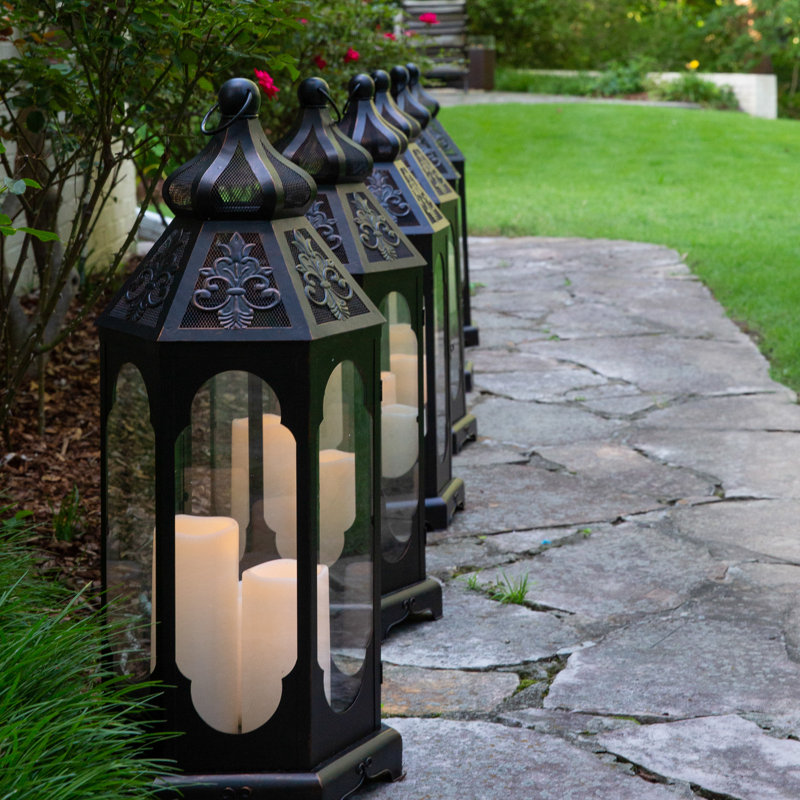 Flickering LED Unscented Flameless Candle, 10" H x 4" W x 4" D