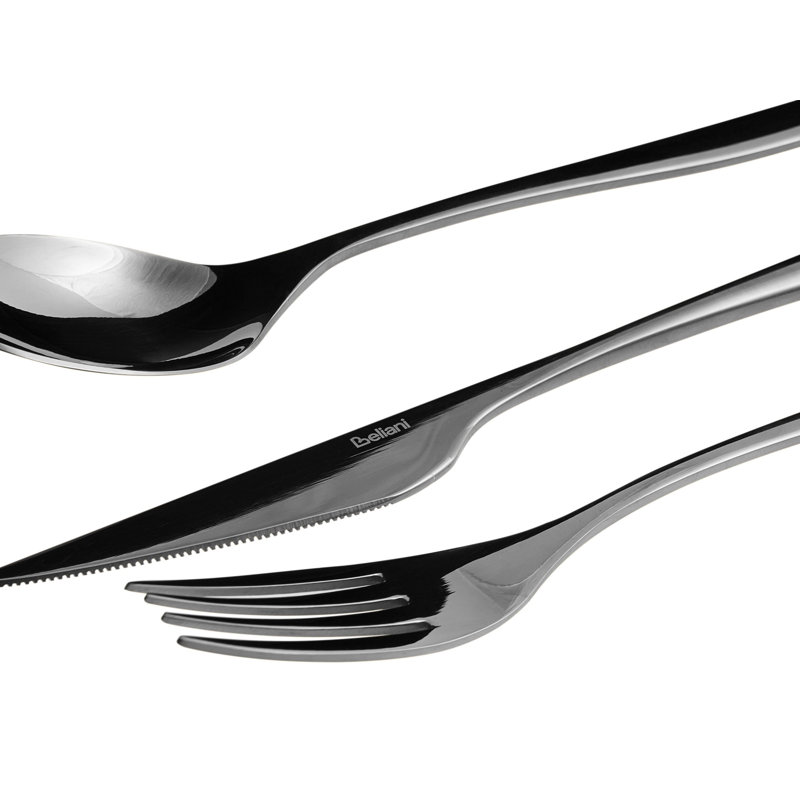 30 Piece Cutlery Set FARFALLE Black, Black