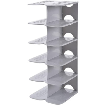 Rangement pour chaussures à 6 niveaux réglable gris