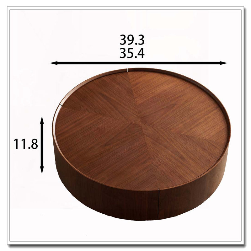 Walnut Coffee Table, 35.4-inch-round