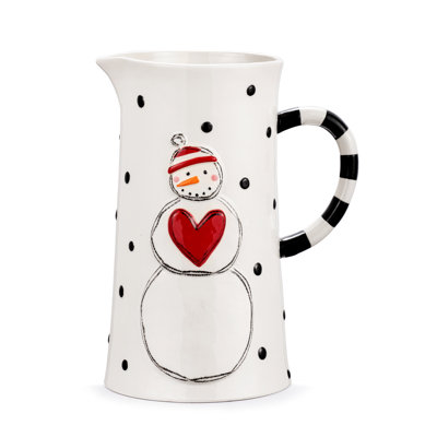 Snowman Polka Dot Pitcher - 64Oz