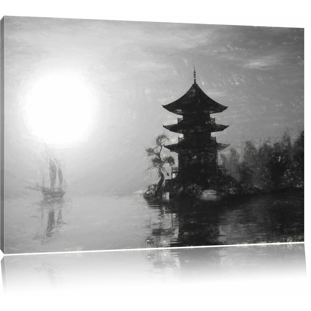 Leinwandbild Chinesisches Haus am See