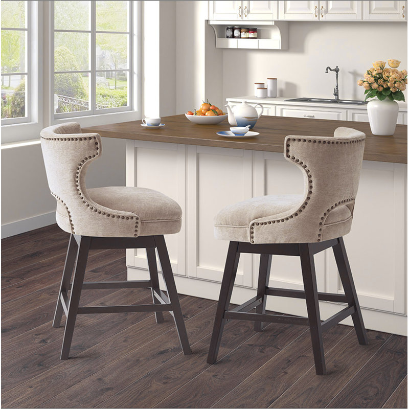 25.75" Swivel Counter Stool, Beige