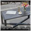 Ensemble de conversation de patio en osier 2 pièces avec coussins gris et table basse-1684832458