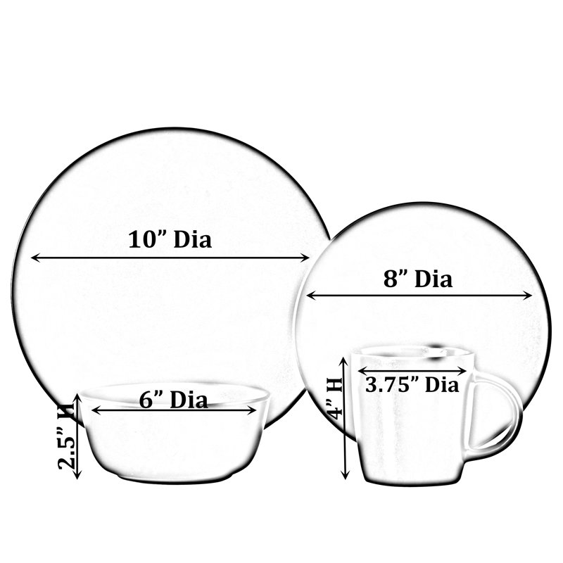 Piece Ceramic Dinnerware Set - Service for 4