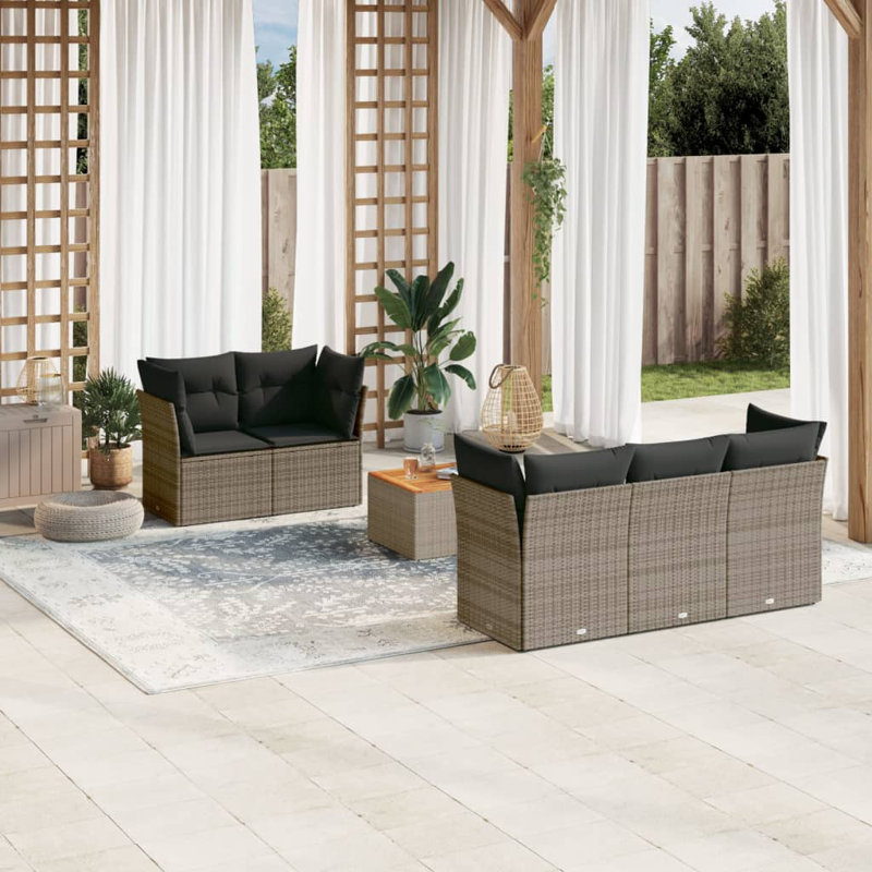  Ensemble de canapé de jardin gris