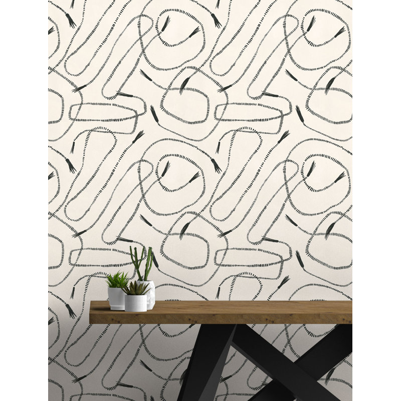 Rouleau de papier peint L 33 pi x l 20,5 po, Crème/noir
