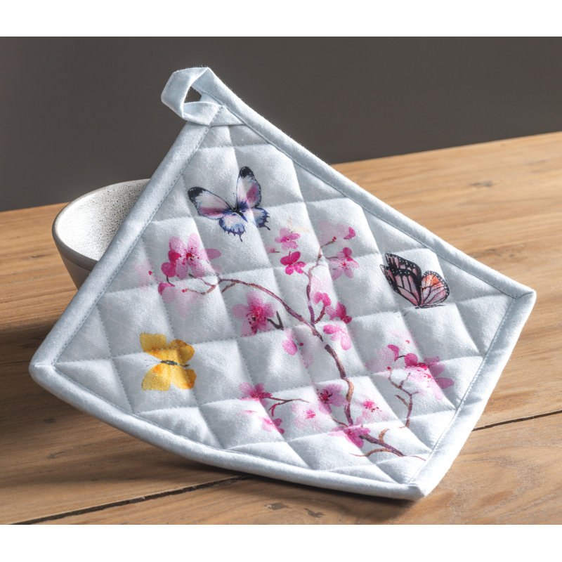 Maison D' Hermine Floral Cotton Potholder & Oven Mitt Set