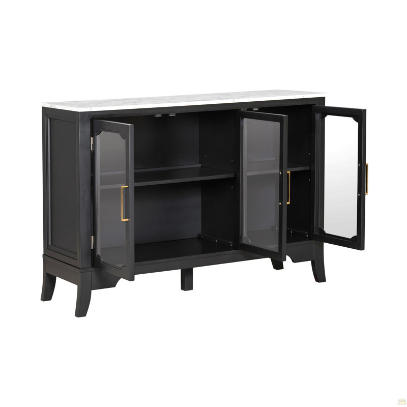 Armoire de rangement, 3 portes, Noir