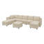 Tremee U Shaped Sectional Sofa Sleeper Sofa Couch With Storage Beige-1542576690
