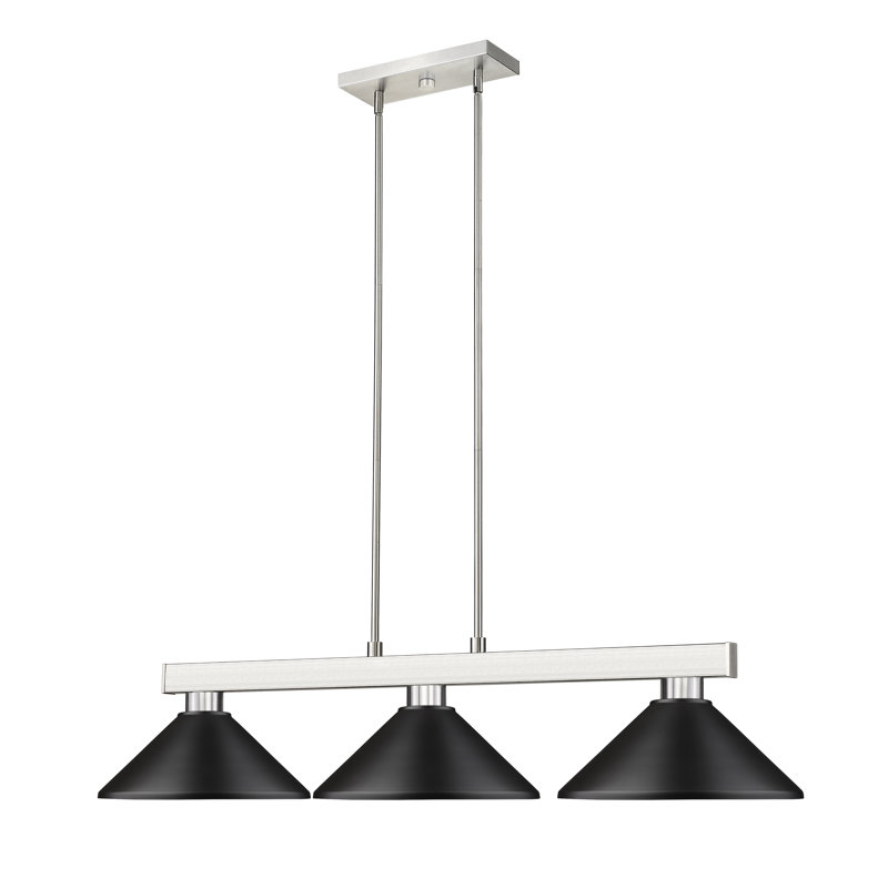 Cobalt 3 - Light Dimmable Modern Linear Chandelier, Matte Black