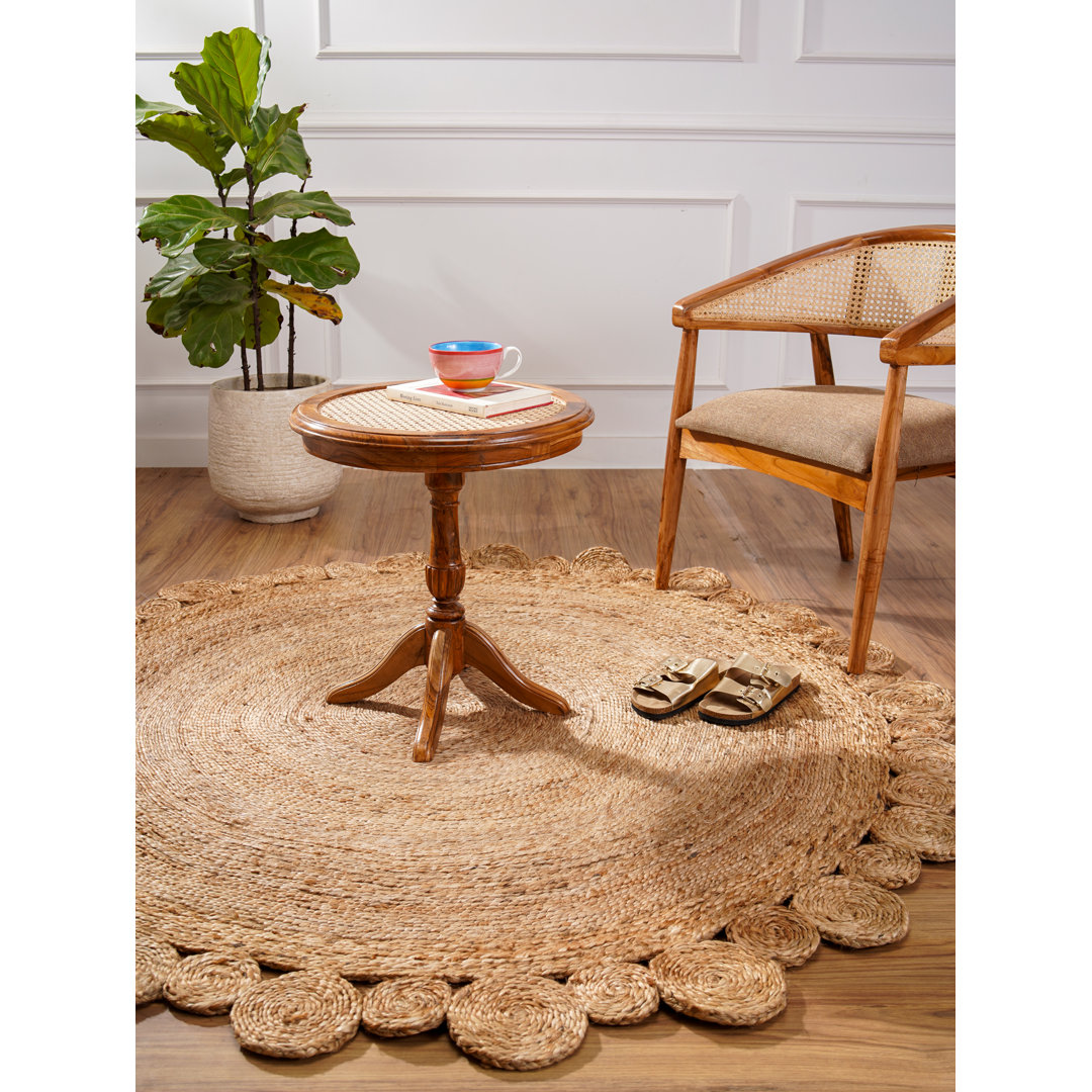 Heller HAND WOVEN JUTE ECO-FRIENDLY SOLID AREA RUGS , Beige Color, Oriental Pattern, High Pile, Natural Fiber, Outdoor Indoor Mercer41 Rug 