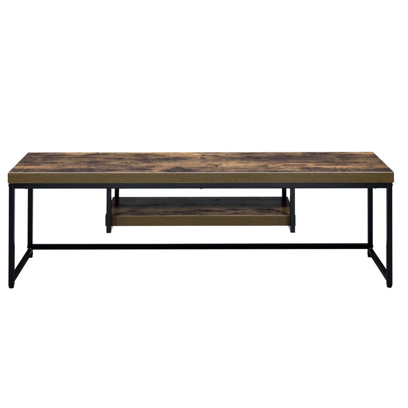 Weathered Oak & Black Tv Stand For Living Room, 60-Inch Industrial With Look, And Black,