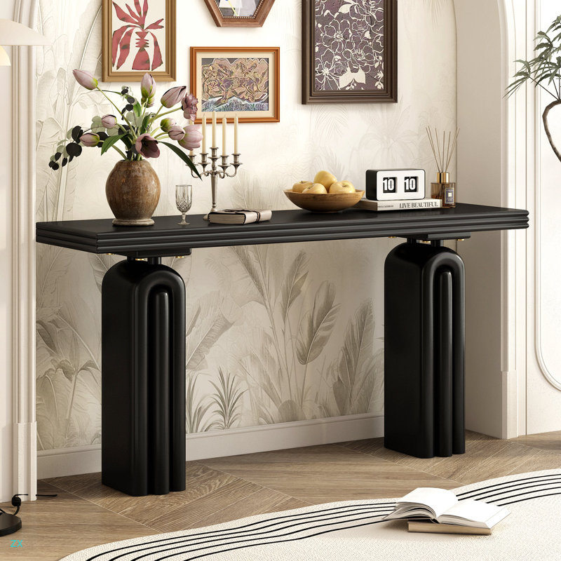 Elegant And Luxurious Acacia Veneer Console Table,Suitable For Entryway, Hallway, Living Room, Foyer, Corridor