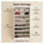 Armoire à chaussures à 9 niveaux avec tablettes réglables et rangement pour chaussures en bois blanc