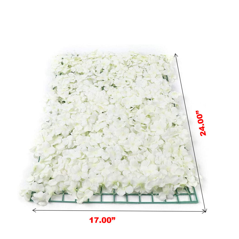 Silk Hydrangea Wall Panel Arrangement, White