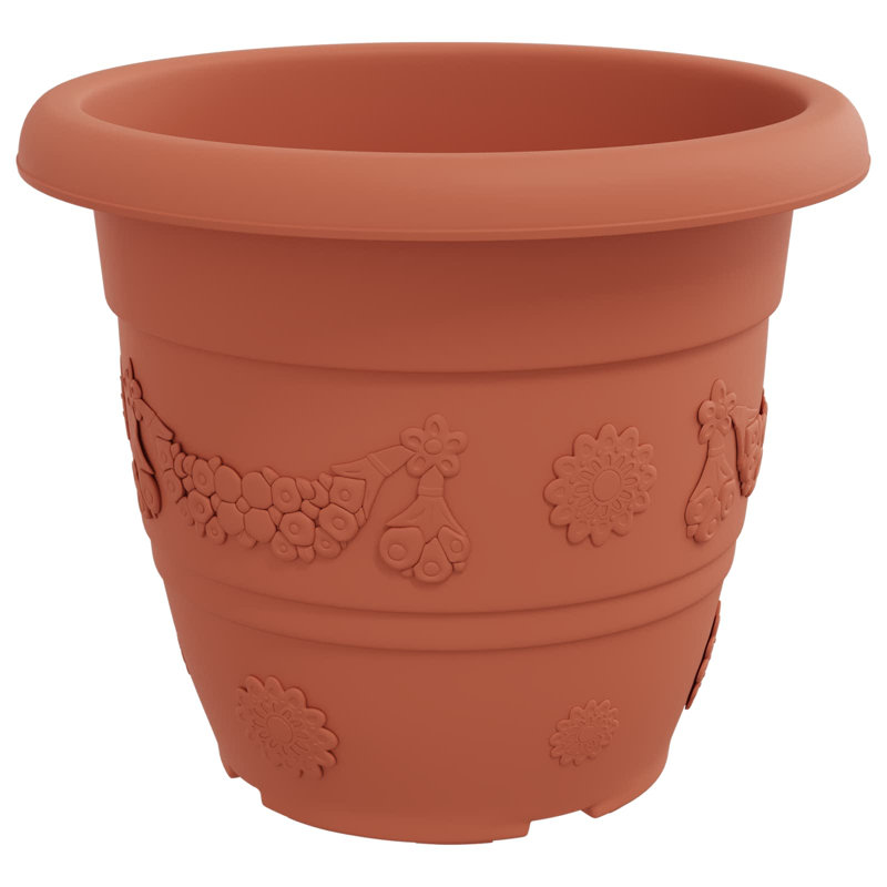 Planter, 28cm H x 34cm W x 34cm D, Brick Red