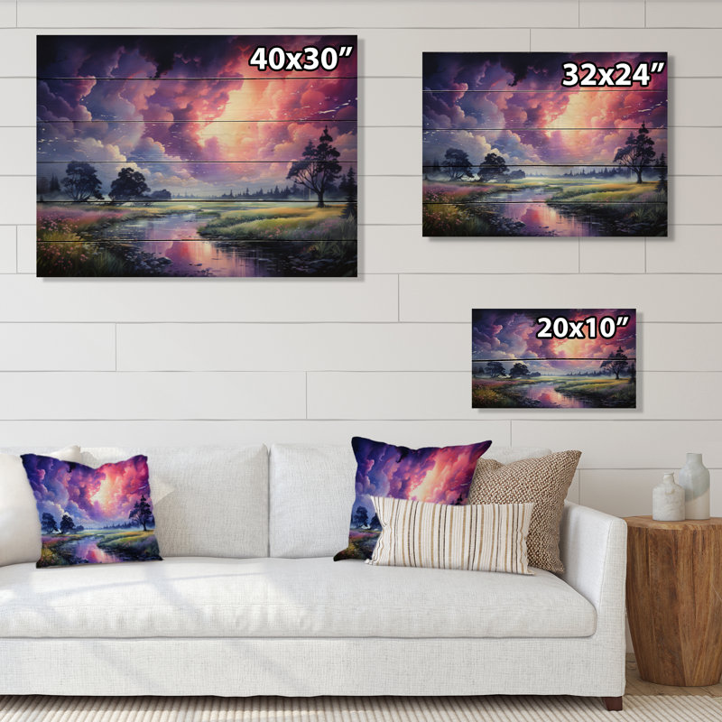 Impression sur bois Northstate Storm Dancing Rainbows I sur bois, H 30 po x l 40 po x P 0,78 po