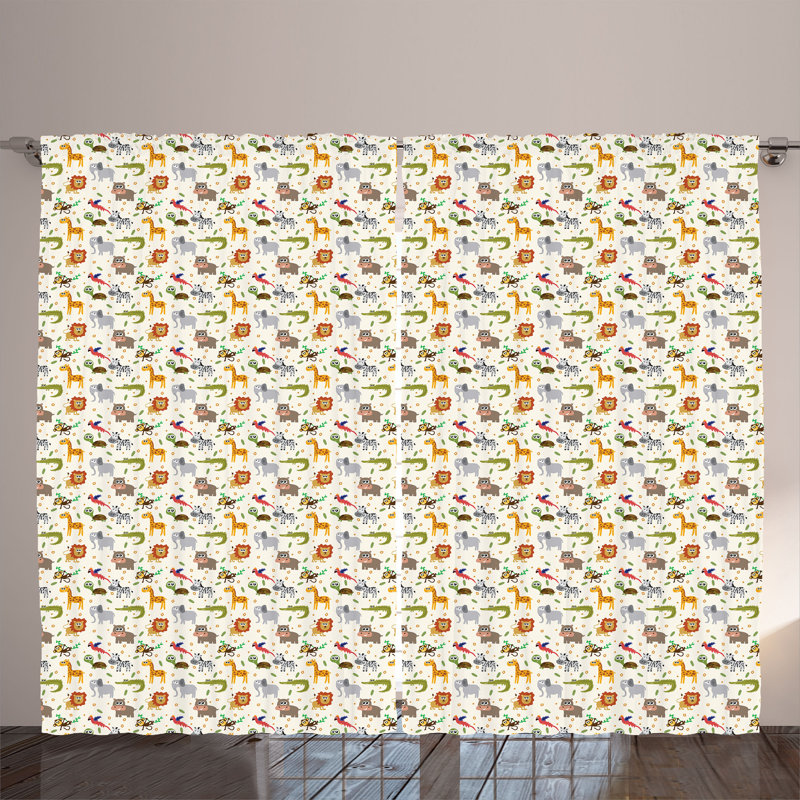 Polyester Semi Sheer Curtain/Drape Pair