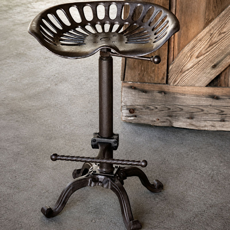 Swivel Bar Stool with Iron Frame