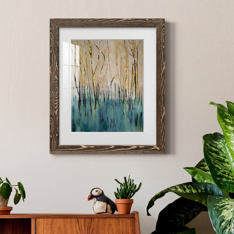 Mountain Air - peinture encadrée, Encadré de bois de noyer, H 24 po x l 18 po x P 1,5 po