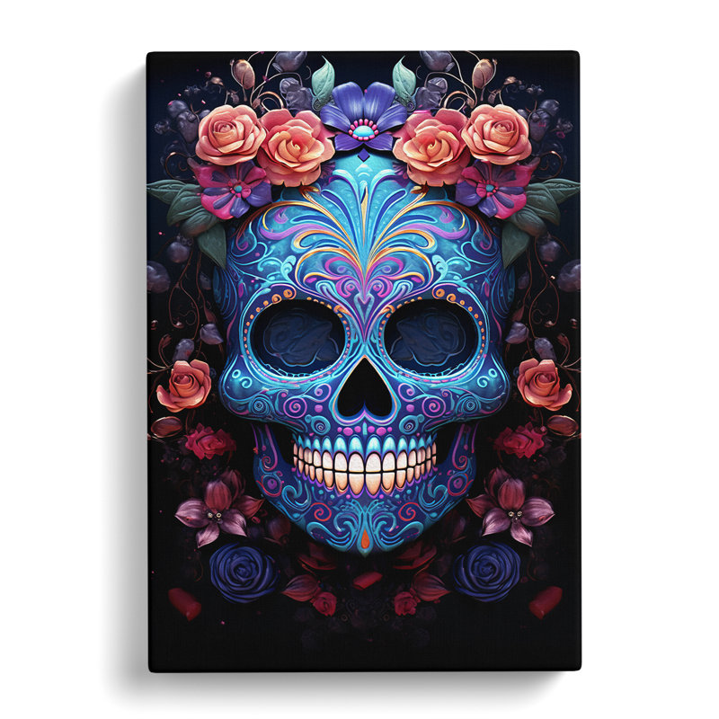 Sugar Skull Digital Art - Wrapped Canvas, 50cm H x 35cm W x 3cm D