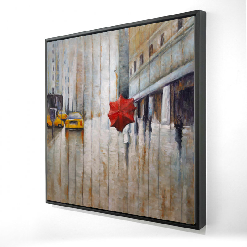 " Red Umbrella In The Street "
