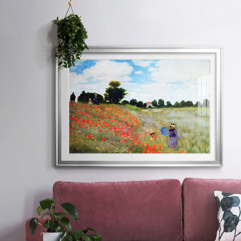 Coquelicots par Monet, Argent, H 30 po x l 44 po x P 1,5 po