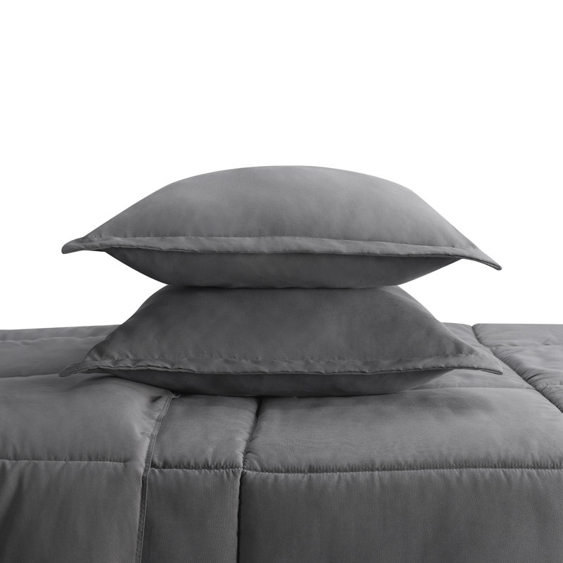 Gray Full/Queen Microfiber Comforter Set