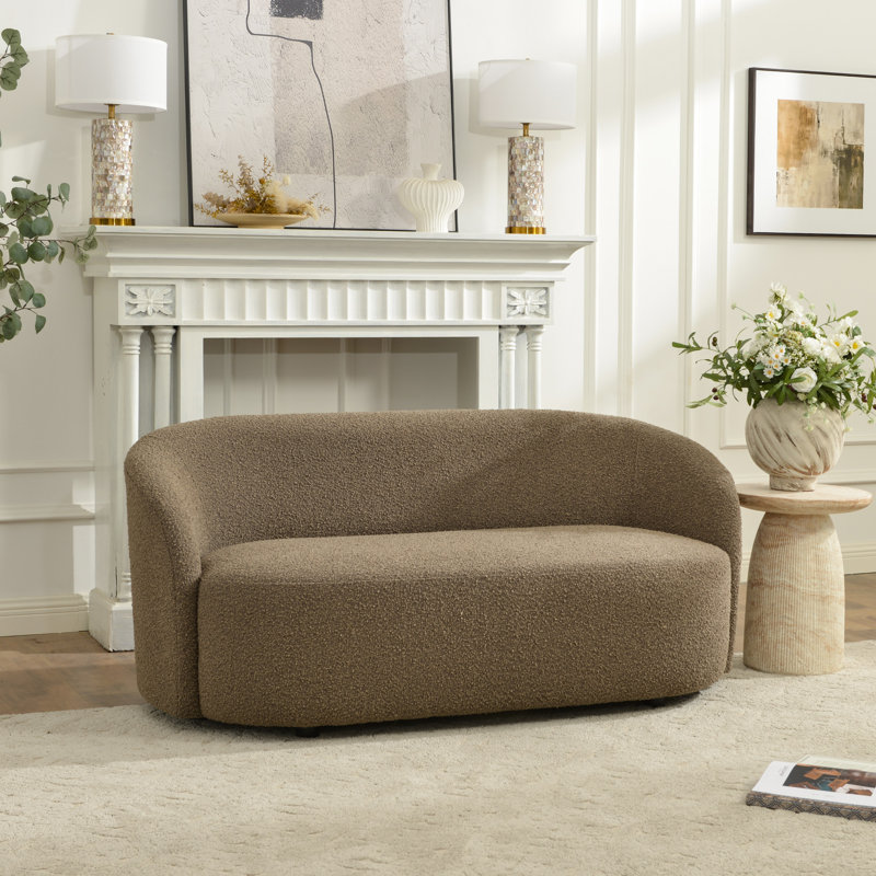Cleaven 68'' Wide Boucle Upholstered Loveseat Sofa, Tan