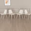 4 chaises de salle à manger en lin beige avec pieds en métal blanc, élégantes et pour la maison moderne et fonctionnelle