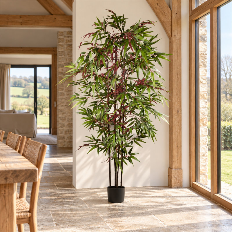 180 cm H Faux Ficus and Foliage Tree Plant in Plastic Pot Liner